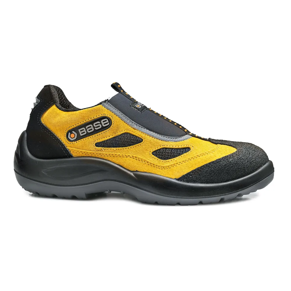 Four Holes S1P SRC Zwart/Geel voorkant