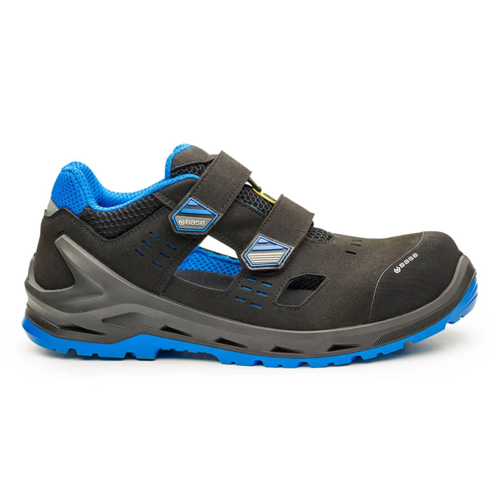 I-Bit Sandal S1P ESD SRC Zwart/blauw voorkant
