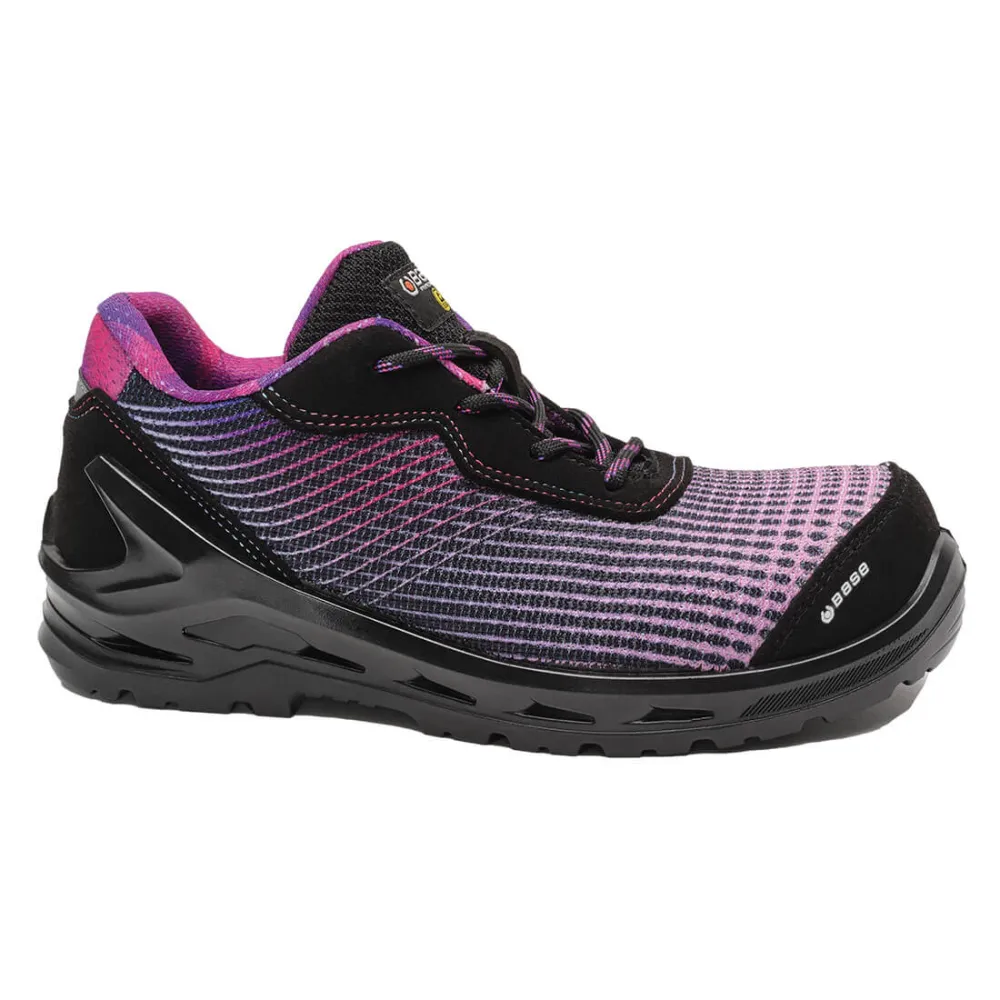 Arya Shoe S1P ESD SRC Zwart/Fuchsia voorkant
