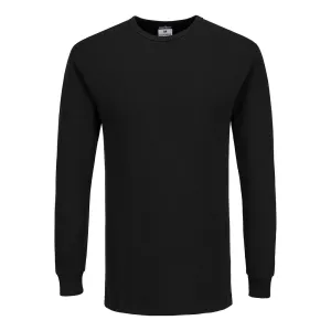 Thermisch T-Shirt Lange Mouw Zwart voorkant