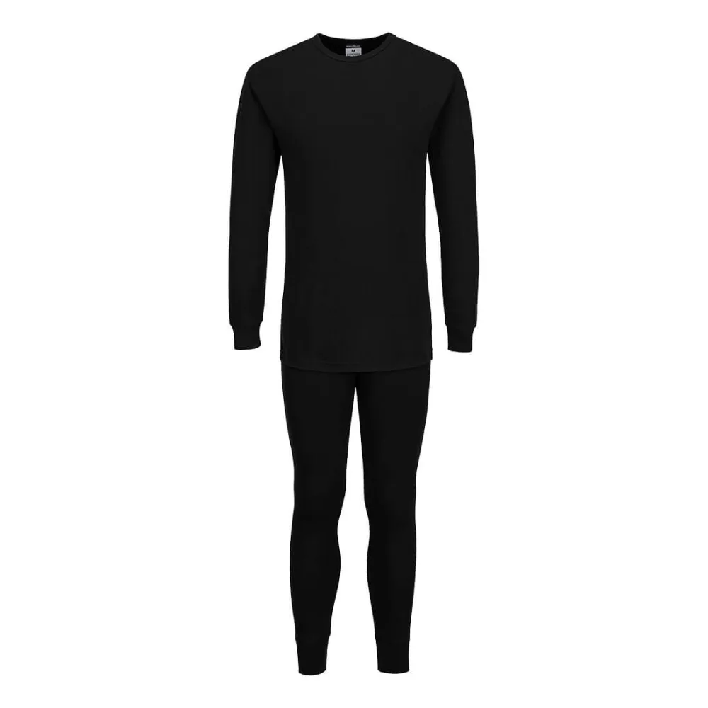 Set thermo onderlaag kleding Zwart voorkant