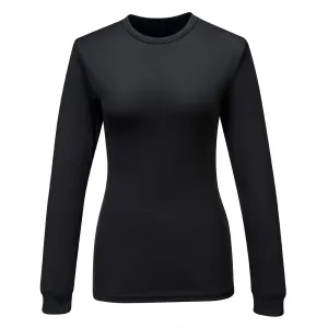 Dames Baselayer Top Lange Mouw Zwart voorkant