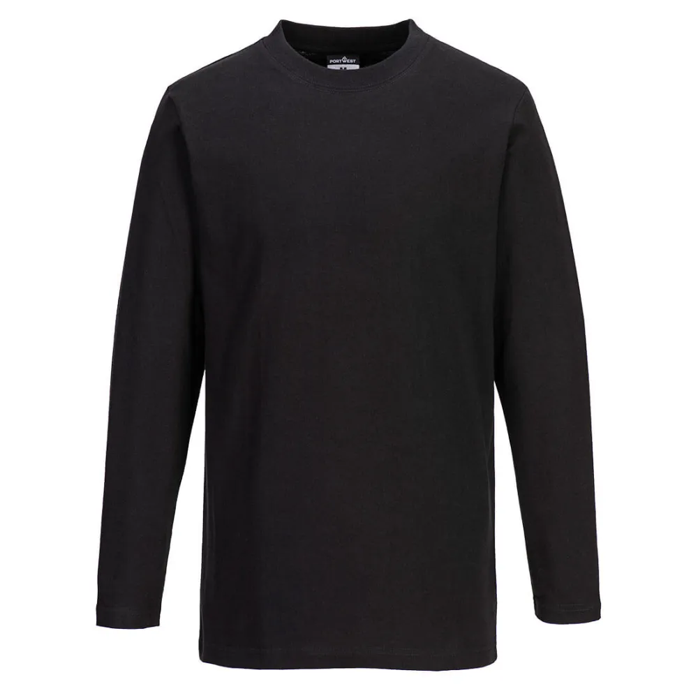 T-shirt met Lange Mouw Zwart voorkant