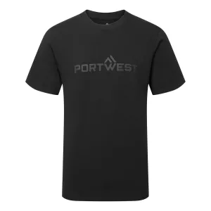 Portwest katoenen T-shirt K/M Zwart voorkant