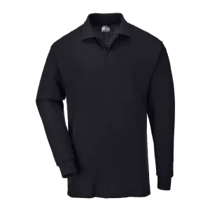 Poloshirt lange mouw Zwart voorkant