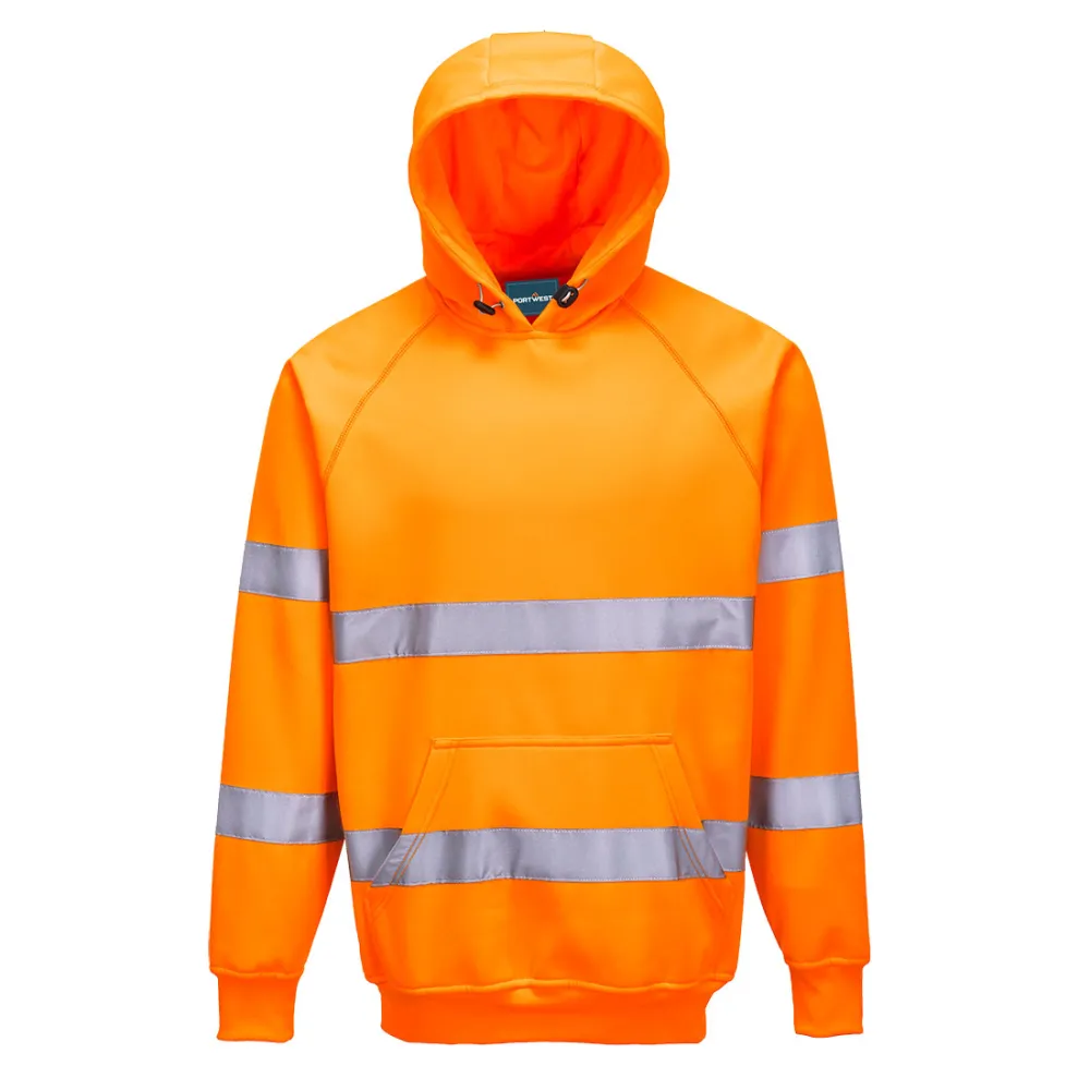 Hi-Vis Sweatshirt met capuchon Oranje voorkant