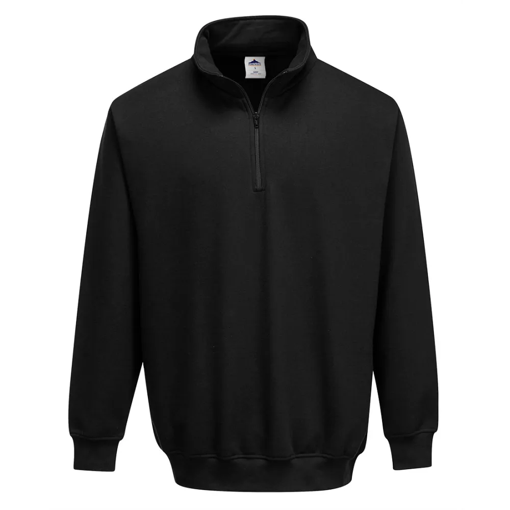 Sorrento Sweatshirt met rits Zwart voorkant