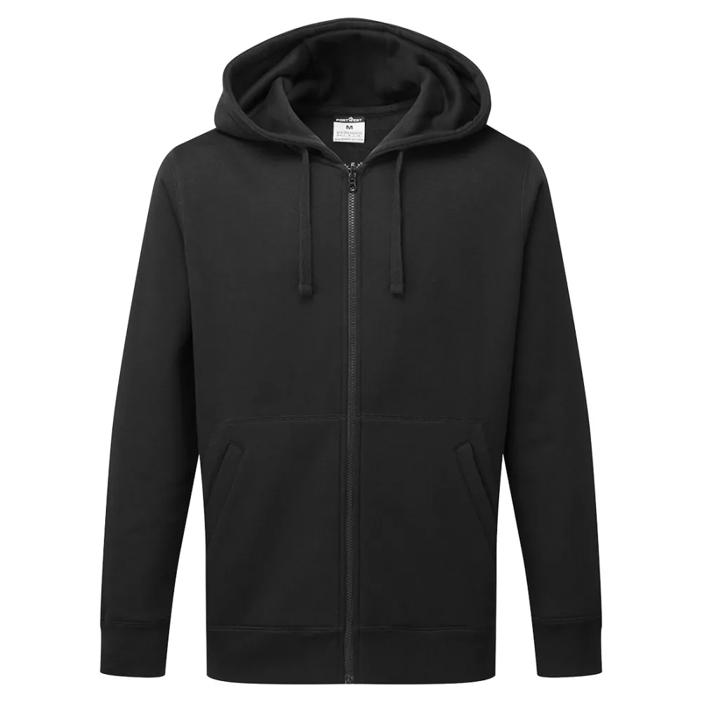 Hoodie met rits Zwart voorkant
