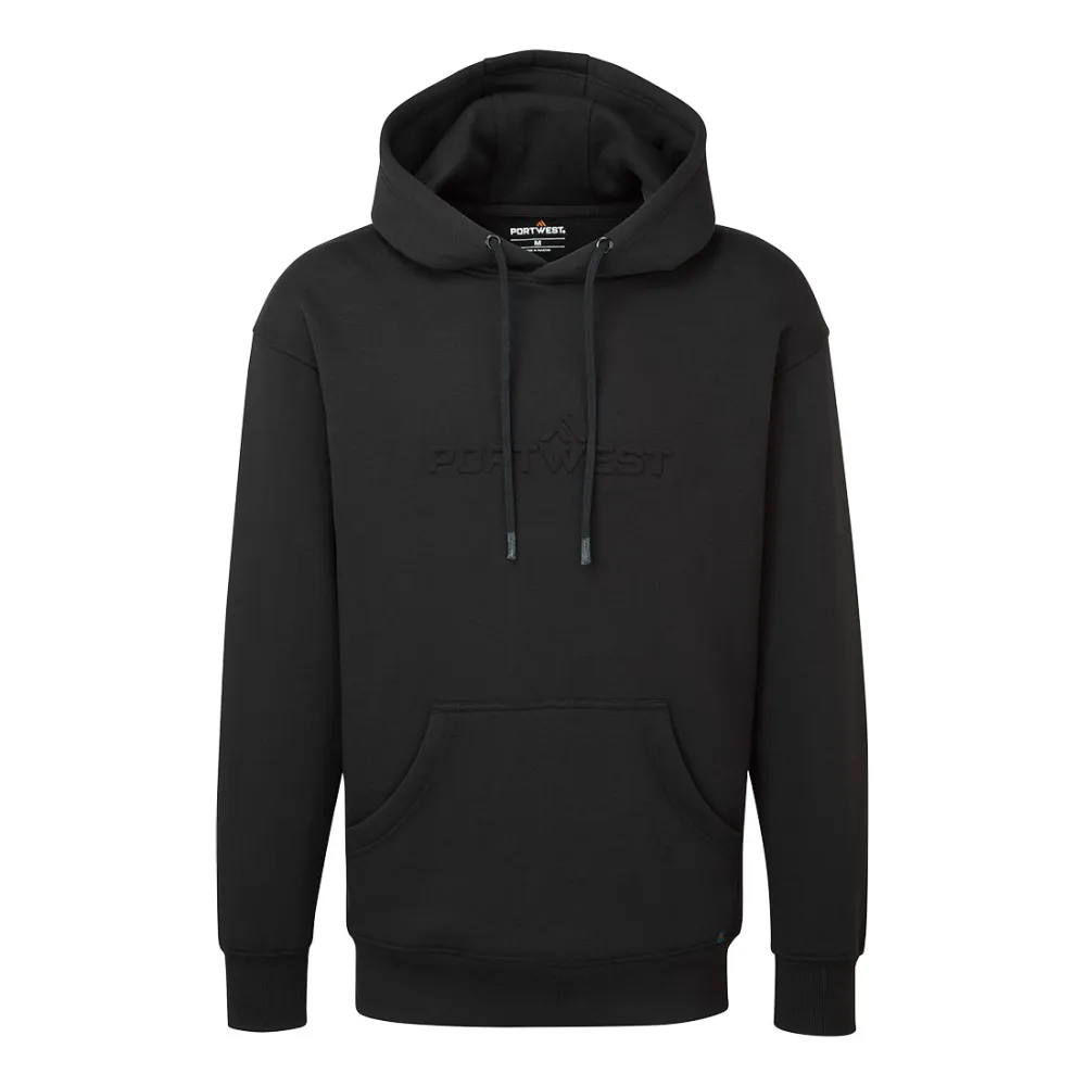 Portwest Hoodie met reliëf Zwart voorkant