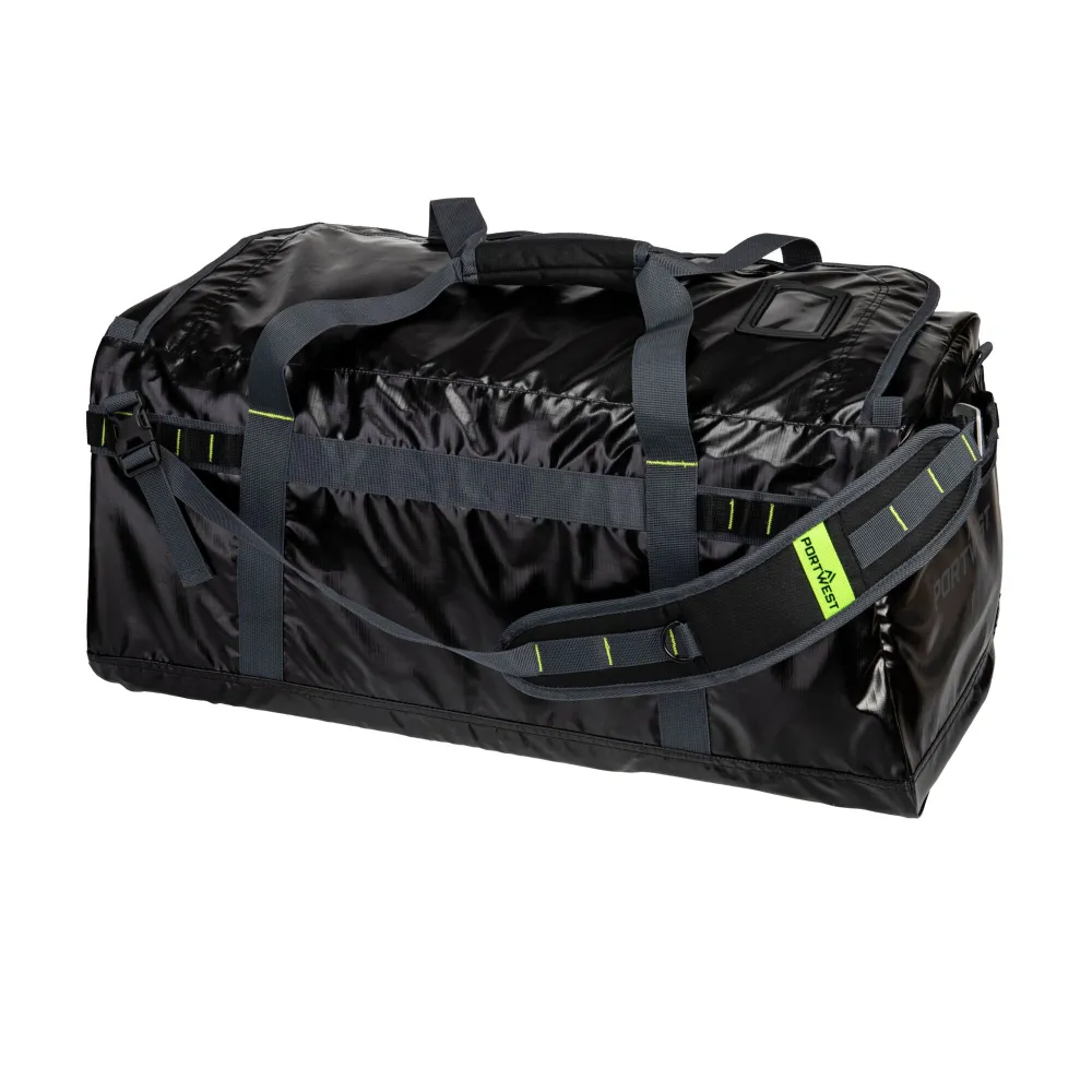 PW3 70L waterbestendige Duffle tas Zwart voorkant