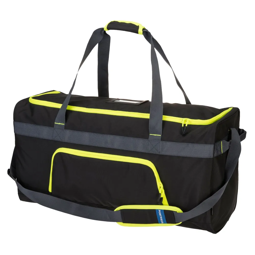 60L Duffle Tas Zwart voorkant
