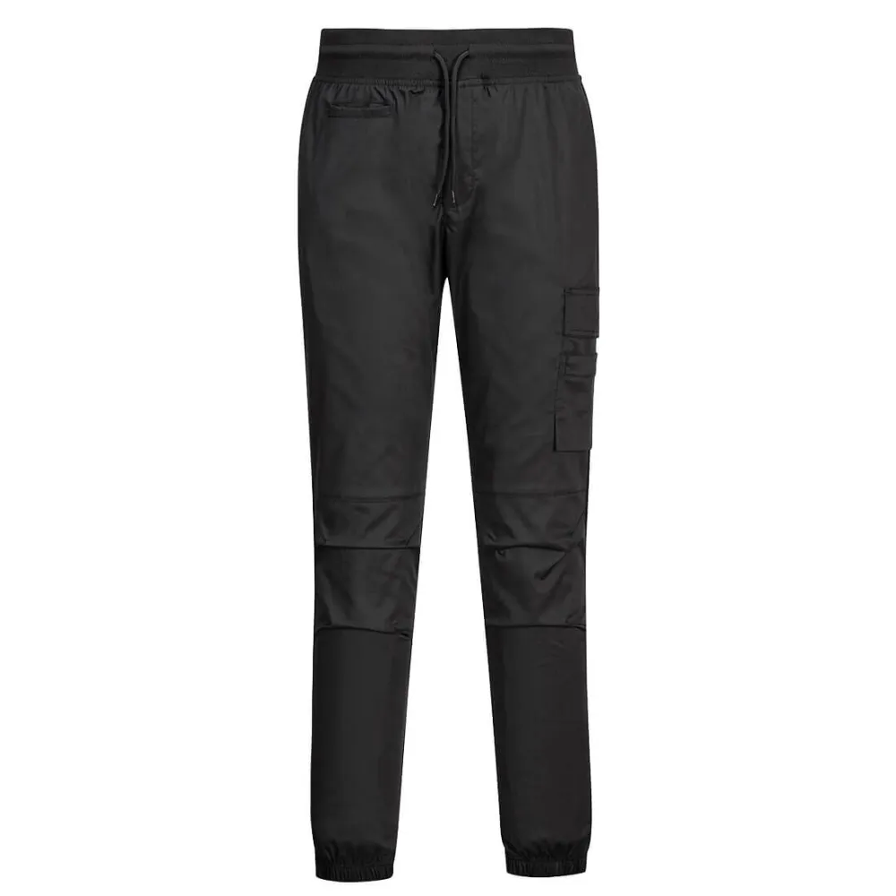 Stretch koks joggers Zwart voorkant