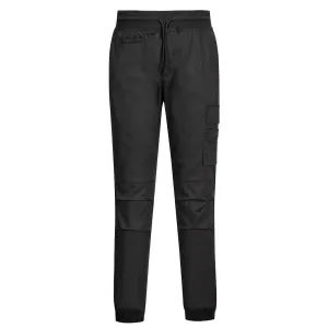 Stretch koks joggers Zwart voorkant