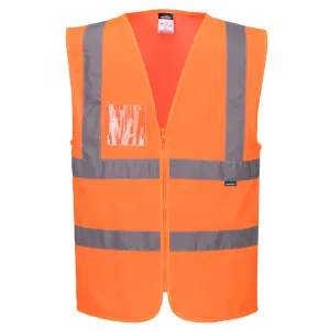 Hi-Vis Vest met Rits Oranje voorkant