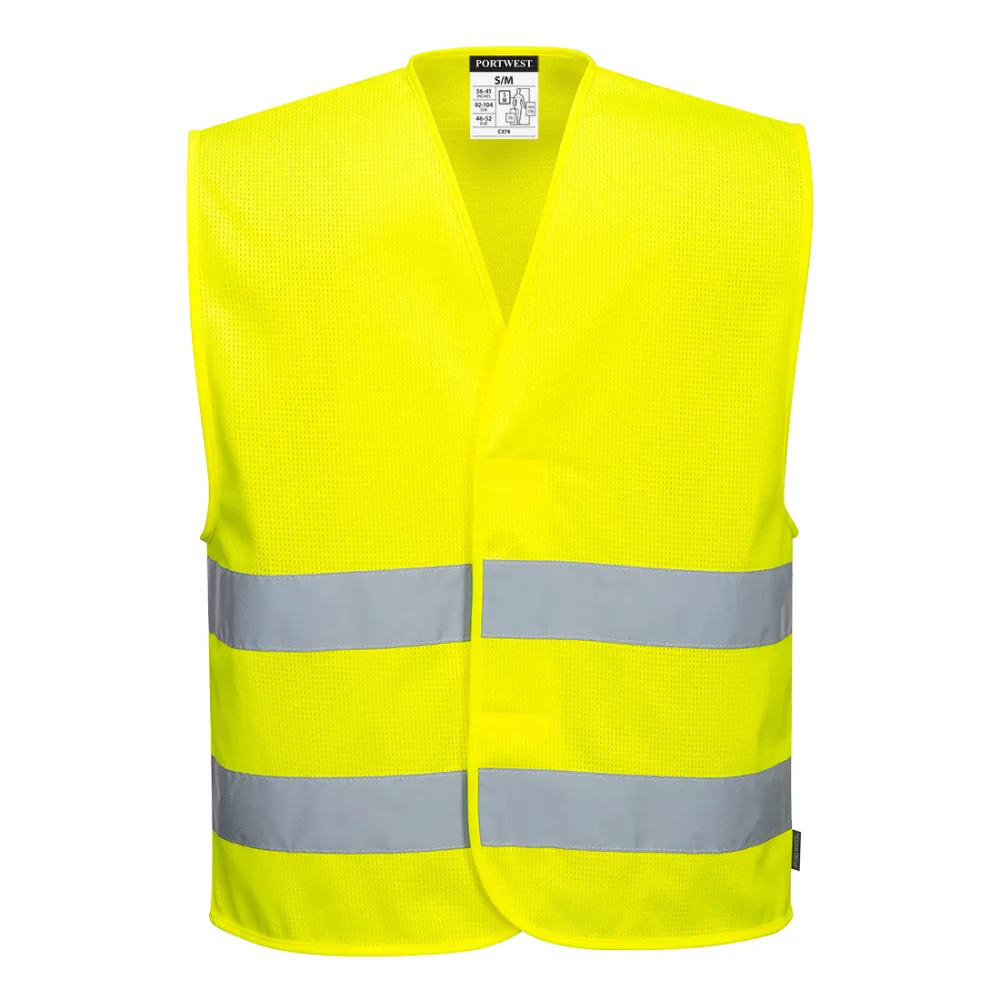 MeshAir Hi-vis vest Geel voorkant