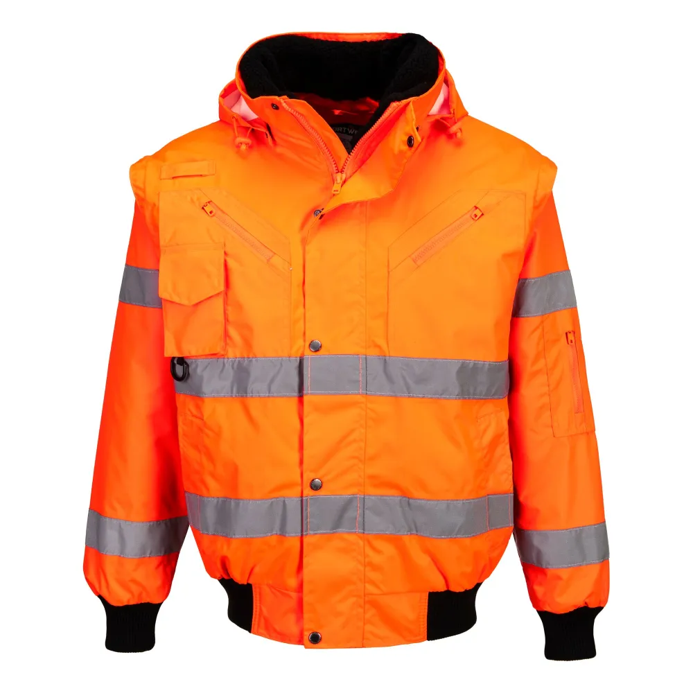 Hi-Vis 3-in-1 Bomberjack Oranje voorkant