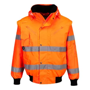 Hi-Vis 3-in-1 Bomberjack Oranje voorkant