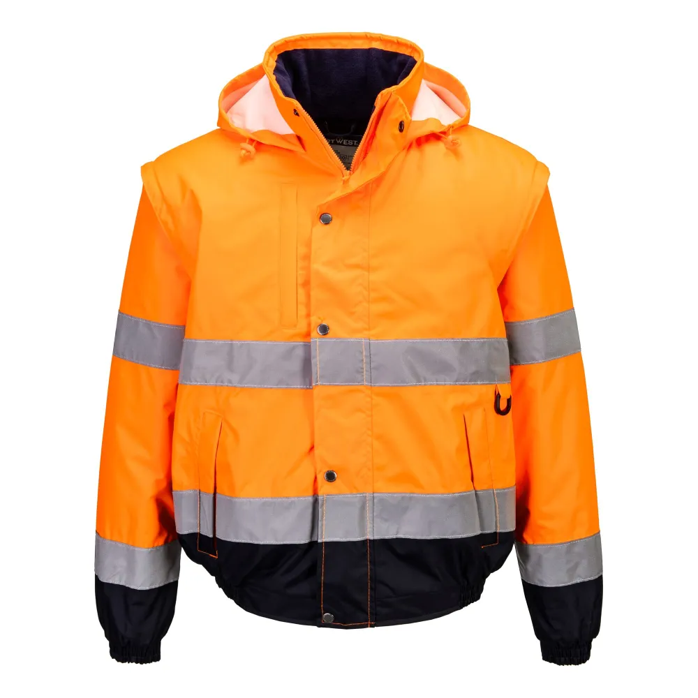 HI-Vis 2-in-1 Bomberjack Oranje voorkant