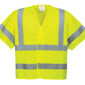Hi-Vis Vest Korte Mouwen Geel voorkant