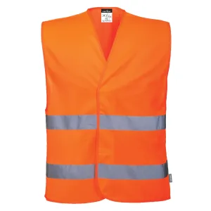 Hi-Vis Two Band Vest Oranje voorkant