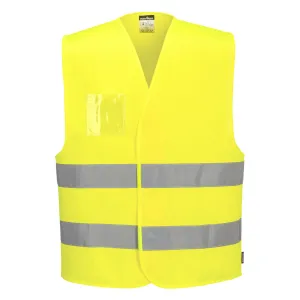 Hi-Vis Vest - Dubbele ID Houder Geel voorkant