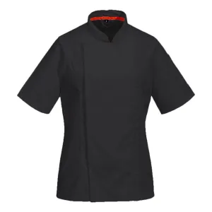 Chef's MeshAir Pro Dames Jack Korte Mouw Zwart voorkant