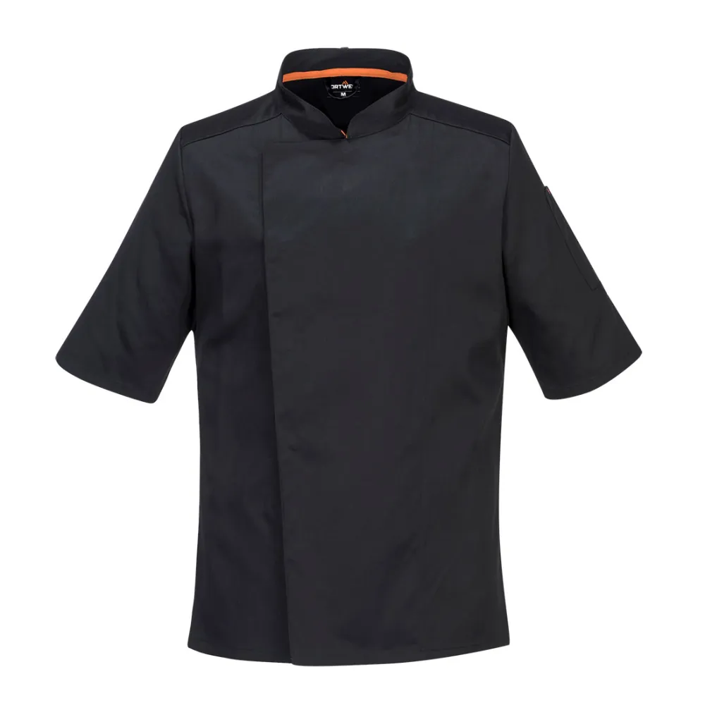 Stretch mesh Air Pro jack met korte mouwen Zwart voorkant