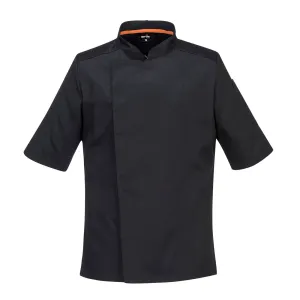 Stretch mesh Air Pro jack met korte mouwen Zwart voorkant