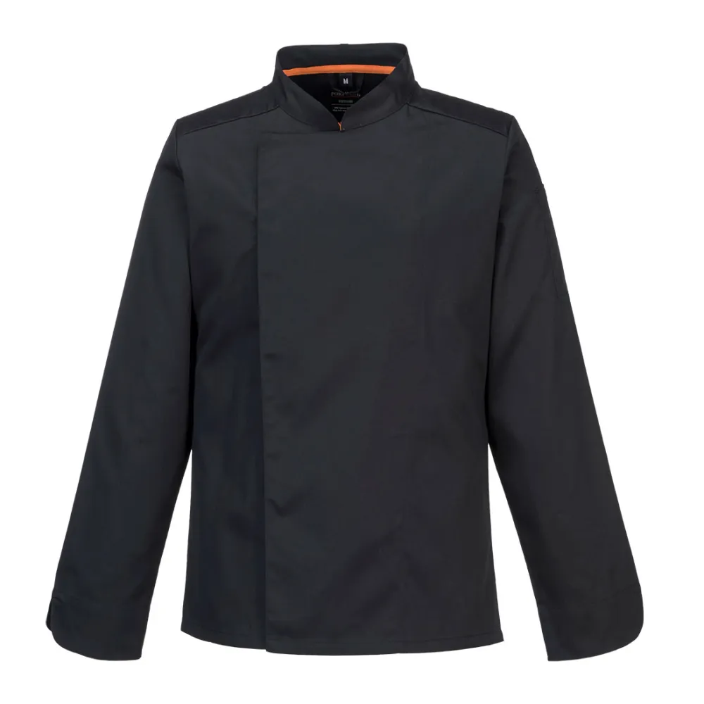 Stretch Mesh Air Pro jack met Lange Mouwen Zwart voorkant