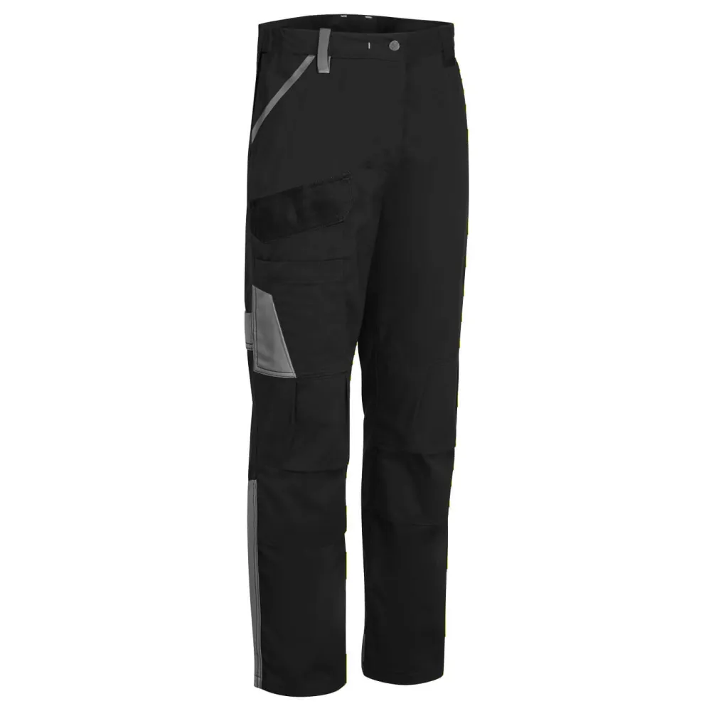 WX1 Tweekleurige Katoenen Werkbroek Zwart/grijs voorkant
