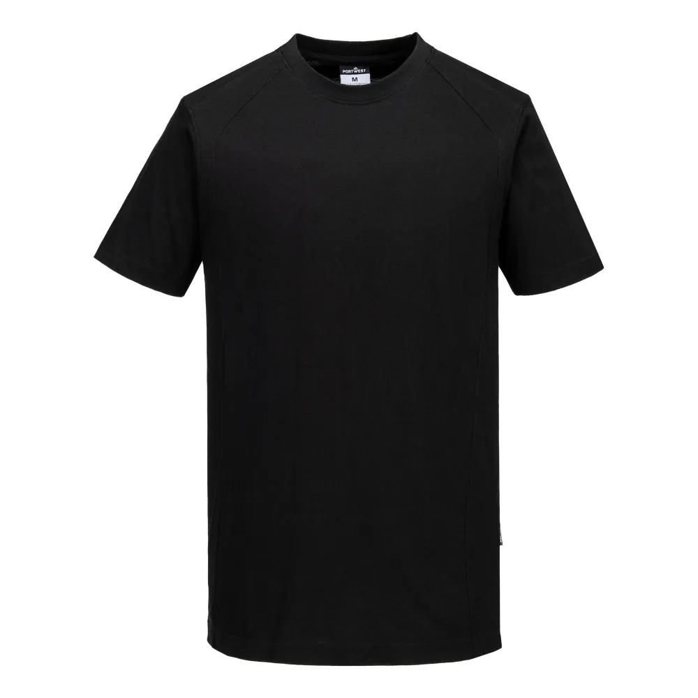 WX2 lichtgewicht T-shirt Katoen Korte Mouw Zwart voorkant