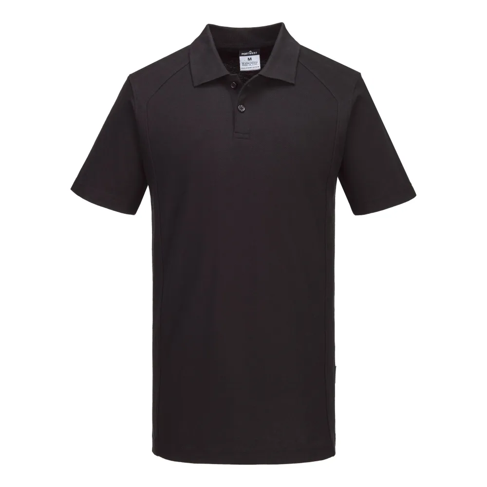 WX2 Poloshirt korte mouw Zwart voorkant