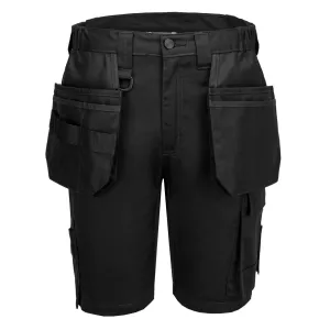 WX2 Eco Korte Broek met holsterzakken Zwart voorkant