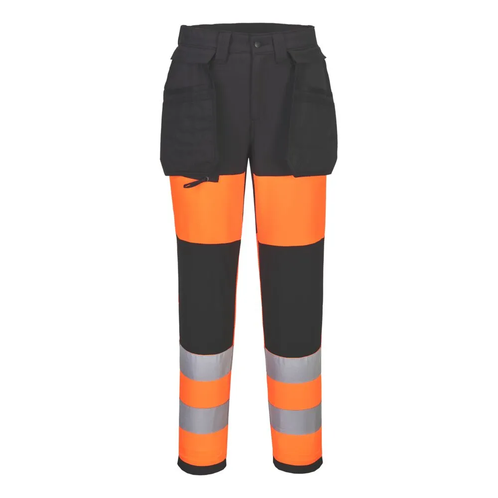WX2 Eco Hi-Vis klasse 1 Dames Stretch Broek Oranje/zwart voorkant