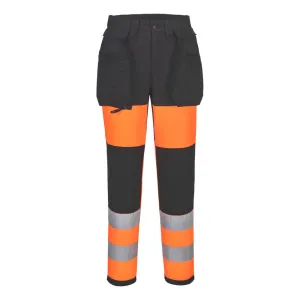 WX2 Eco Hi-Vis klasse 1 Dames Stretch Broek Oranje/zwart voorkant