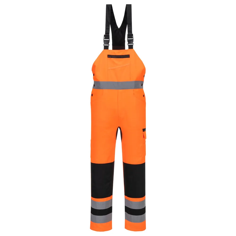 WX2 Eco Stretch Hi-Vis Amerikaanse Overall Oranje/zwart voorkant