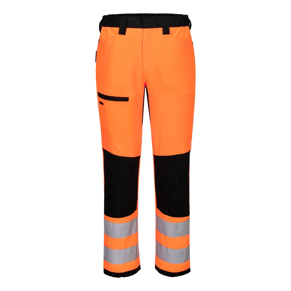 WX2 Eco Hi-Vis Klasse 2 Service Broek Oranje/zwart voorkant