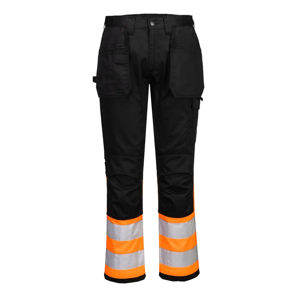 WX2 Eco Hi-Vis Klasse 1 Holster Broek Oranje/zwart voorkant