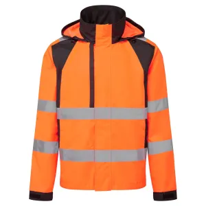 WX2 Eco Hi-Vis Regenjack Oranje/zwart voorkant