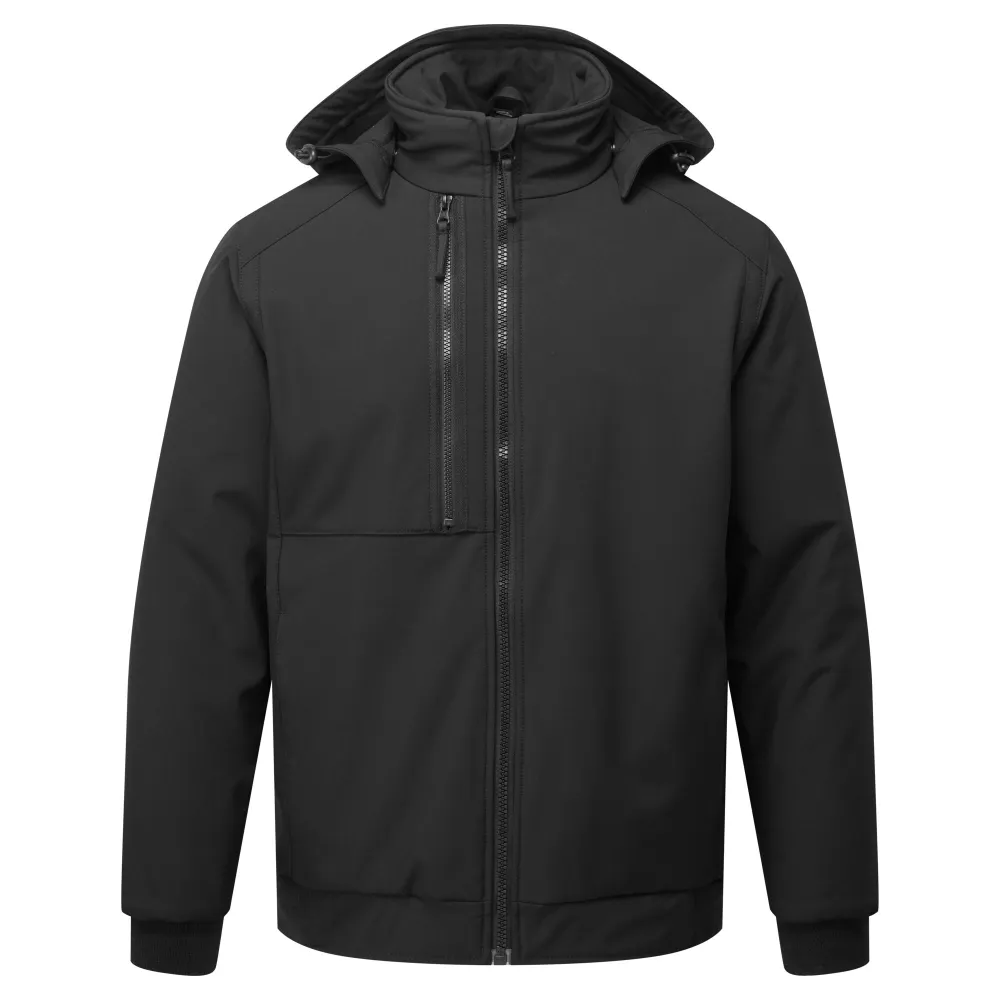 WX2 Eco Gevoerde Softshell 2 (L) Zwart voorkant