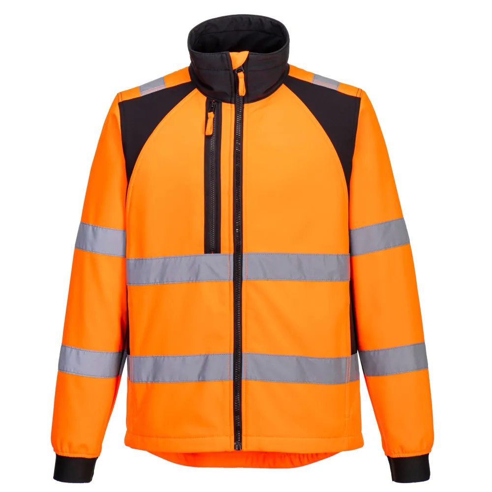 WX2 Eco Hi-Vis Softshell (2L) Oranje/zwart voorkant
