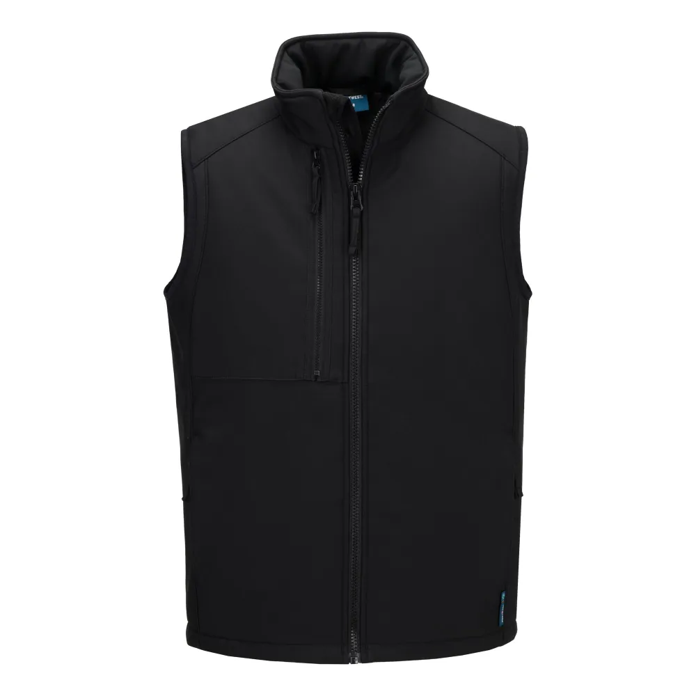WX2 Eco Softshell Bodywarmer (2L) Zwart voorkant
