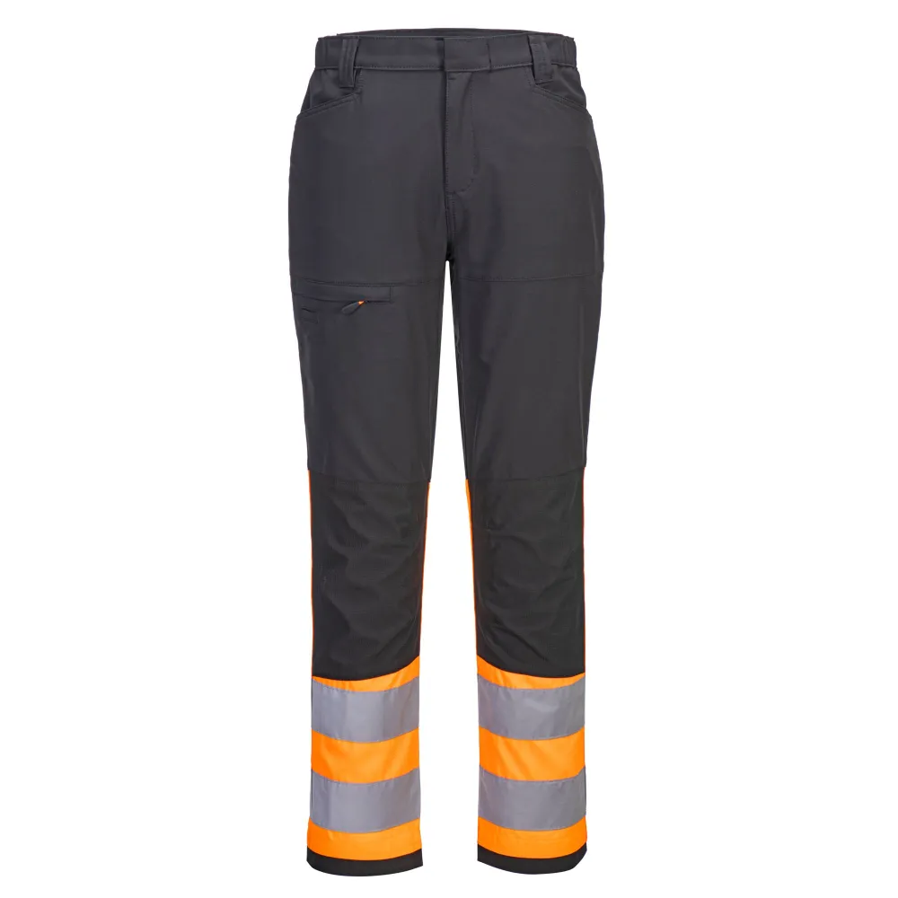 WX2 Eco Hi-Vis Klasse 1 Service Broek Oranje/zwart voorkant