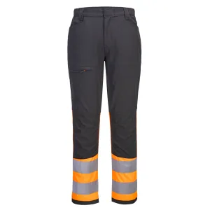 WX2 Eco Hi-Vis Klasse 1 Service Broek Oranje/zwart voorkant