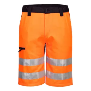 WX2 Eco Hi-Vis Korte Broek Oranje/zwart voorkant