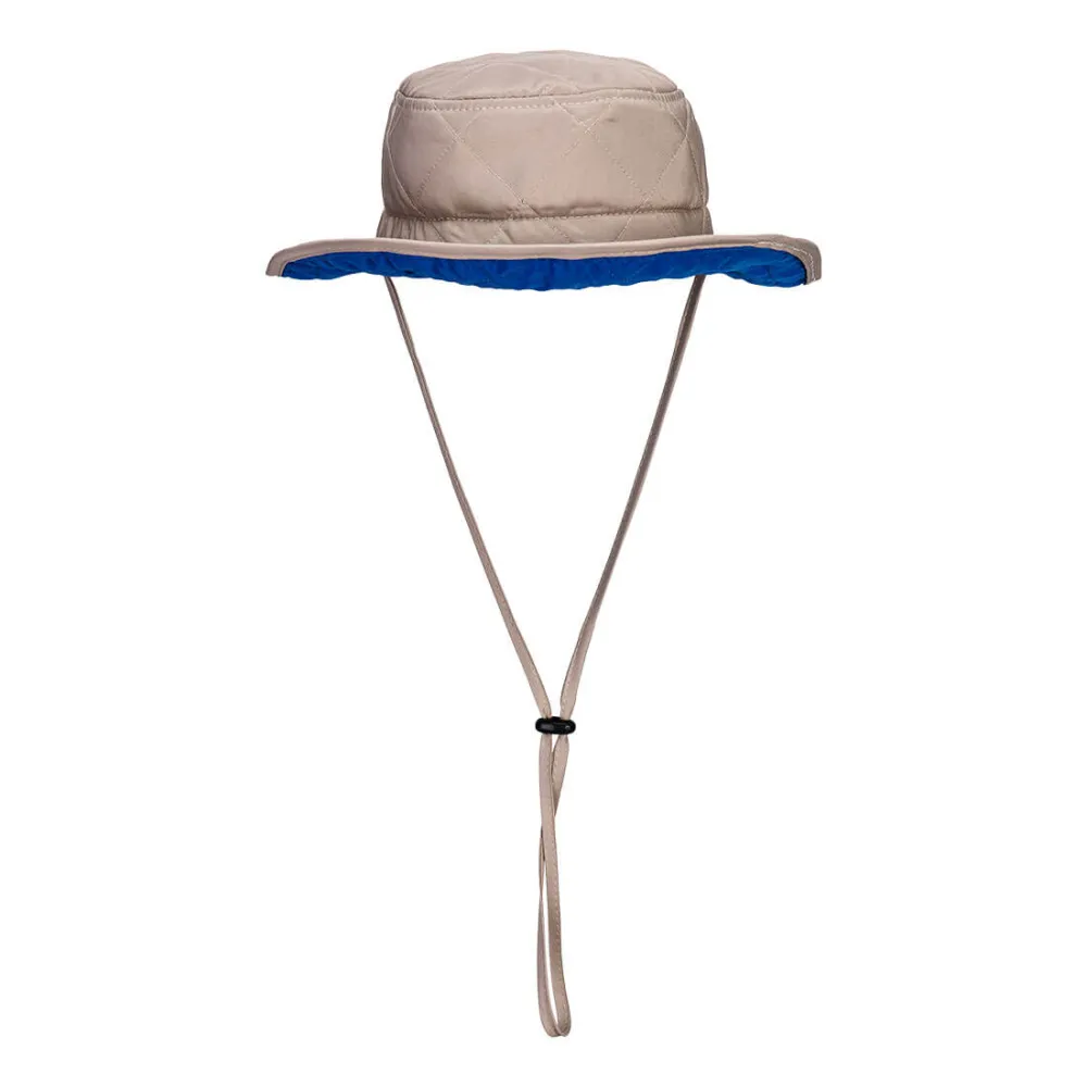 Pet met brede rand Khaki voorkant