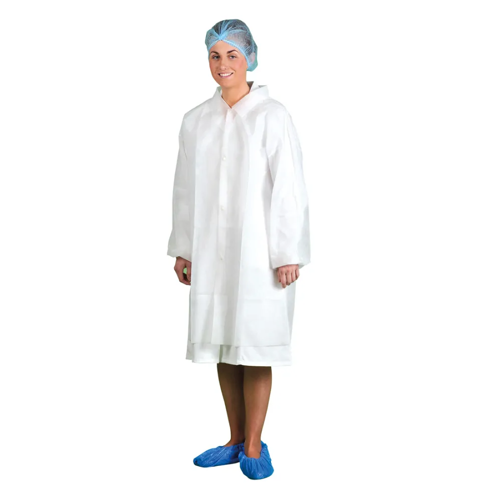 Wegwerp Bezoekersjas PP(PK200) Wit voorkant
