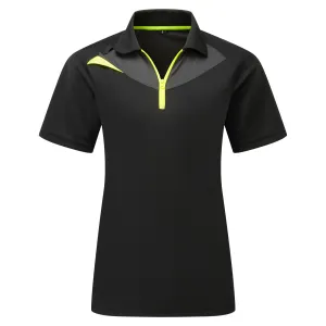 DX4 Dames Poloshirt K/M Zwart voorkant