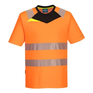 DX4 Hi-Vis T-shirt K/M Oranje/zwart voorkant