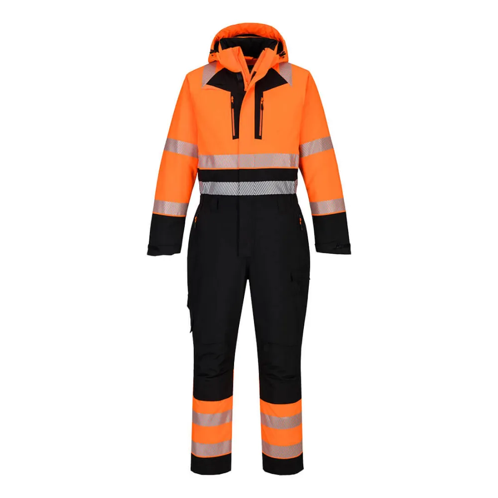 DX4 Hi-Vis Winteroverall Oranje/zwart voorkant
